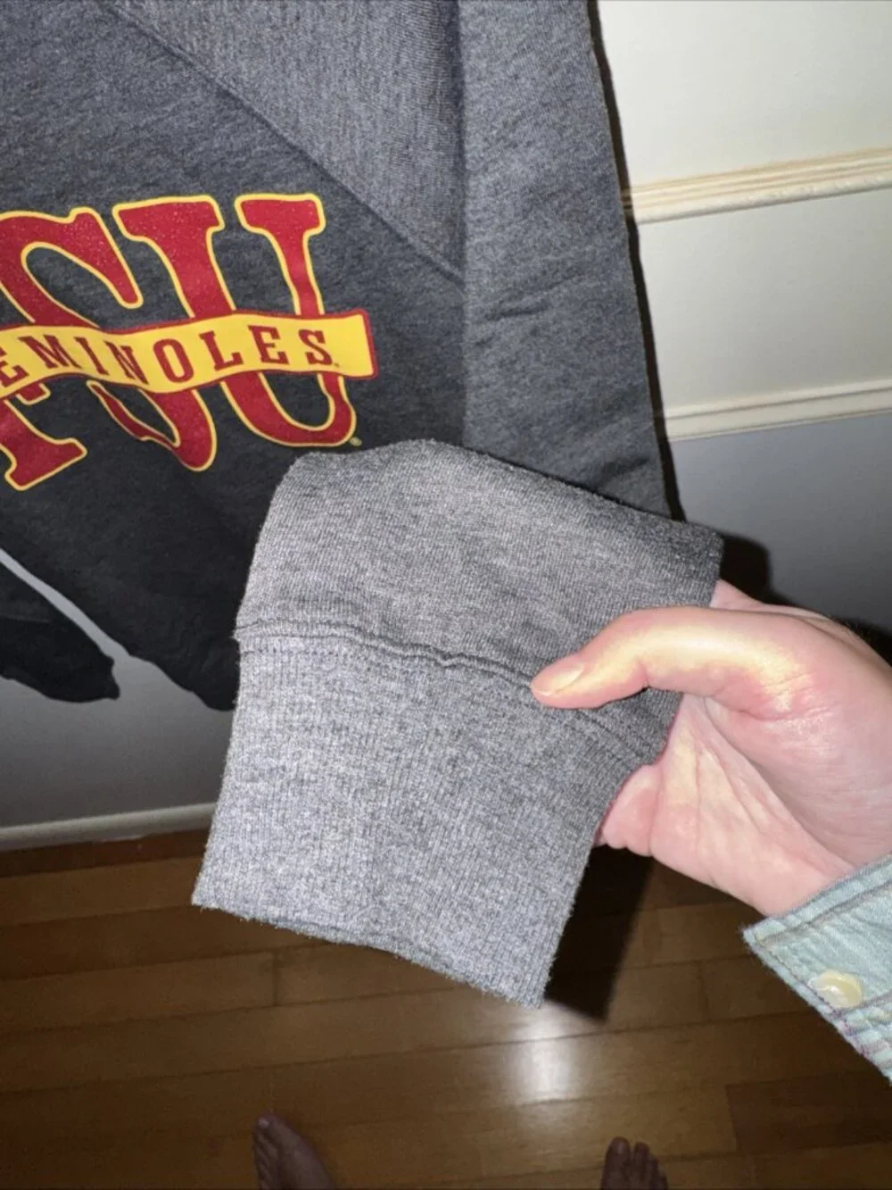Florida State Seminoles FSU Gray Graphic Homefield Crewneck Sweatshirt Size S